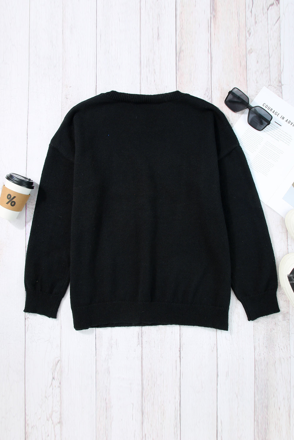 Holly Jolly Merry & Bright Round Neck Casual Christmas Sweater