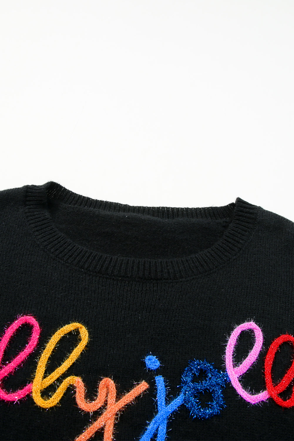 Holly Jolly Merry & Bright Round Neck Casual Christmas Sweater