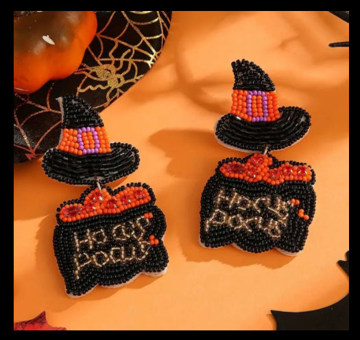 Hocus Pocus beaded earrings