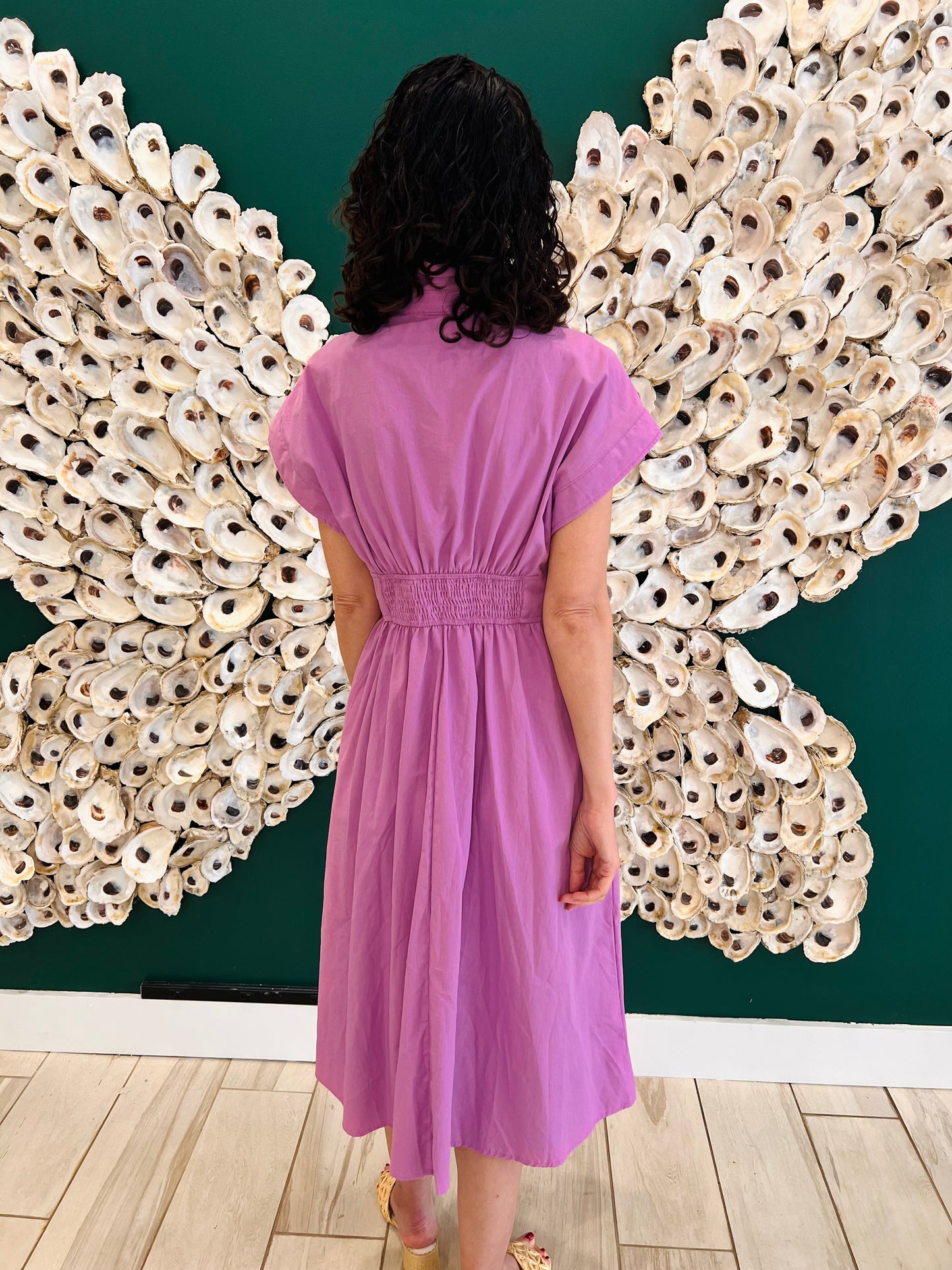 The Marie Zip up Midi Dress: MAUVE PINK