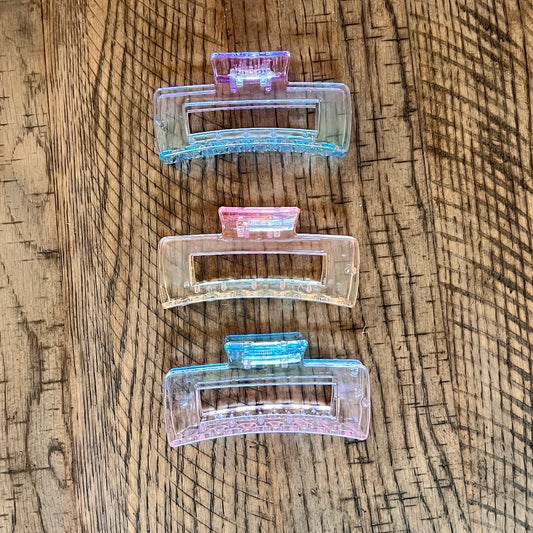 Clear ombré multicolor clips