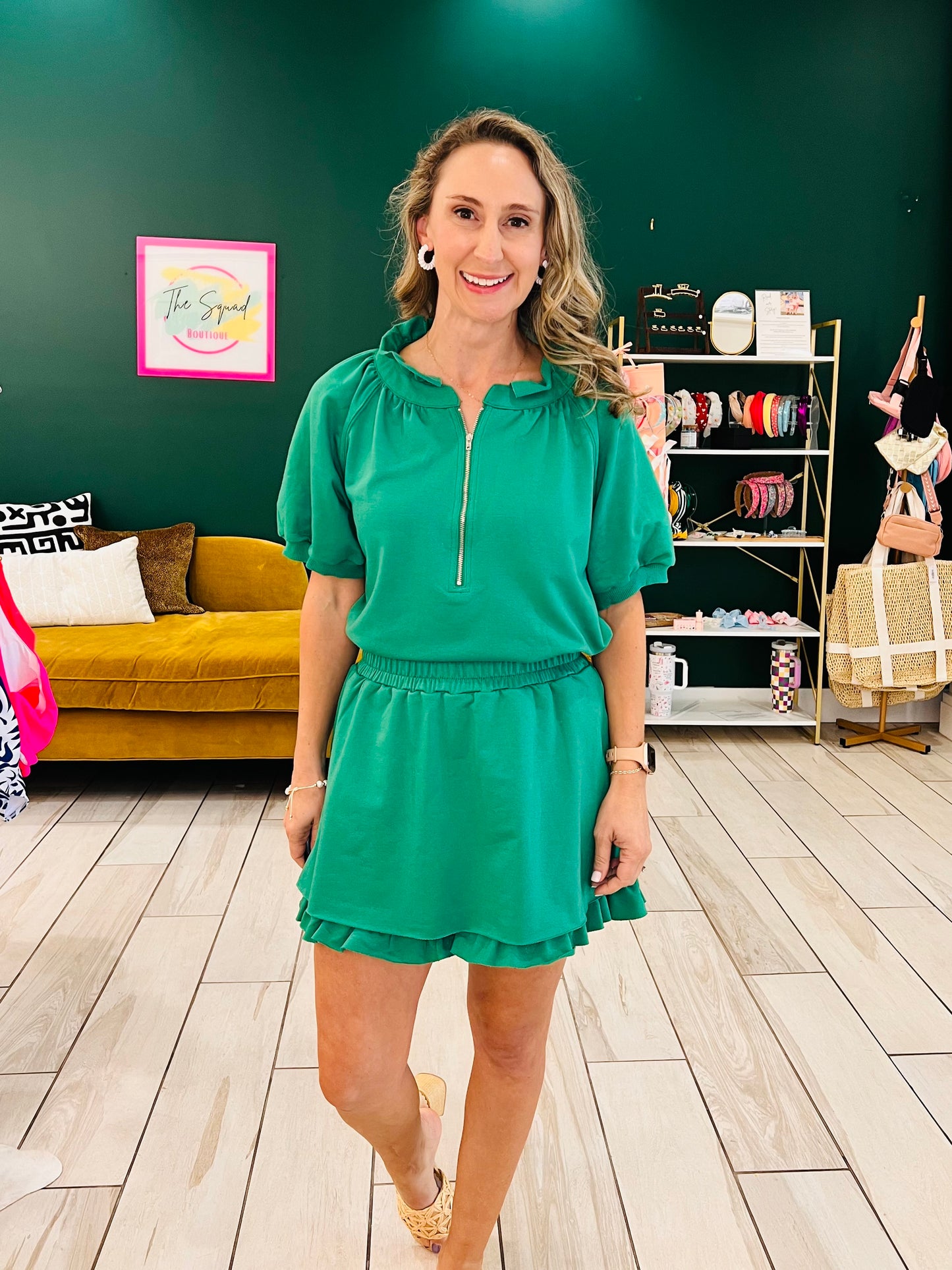 Kelly Green Skort Set