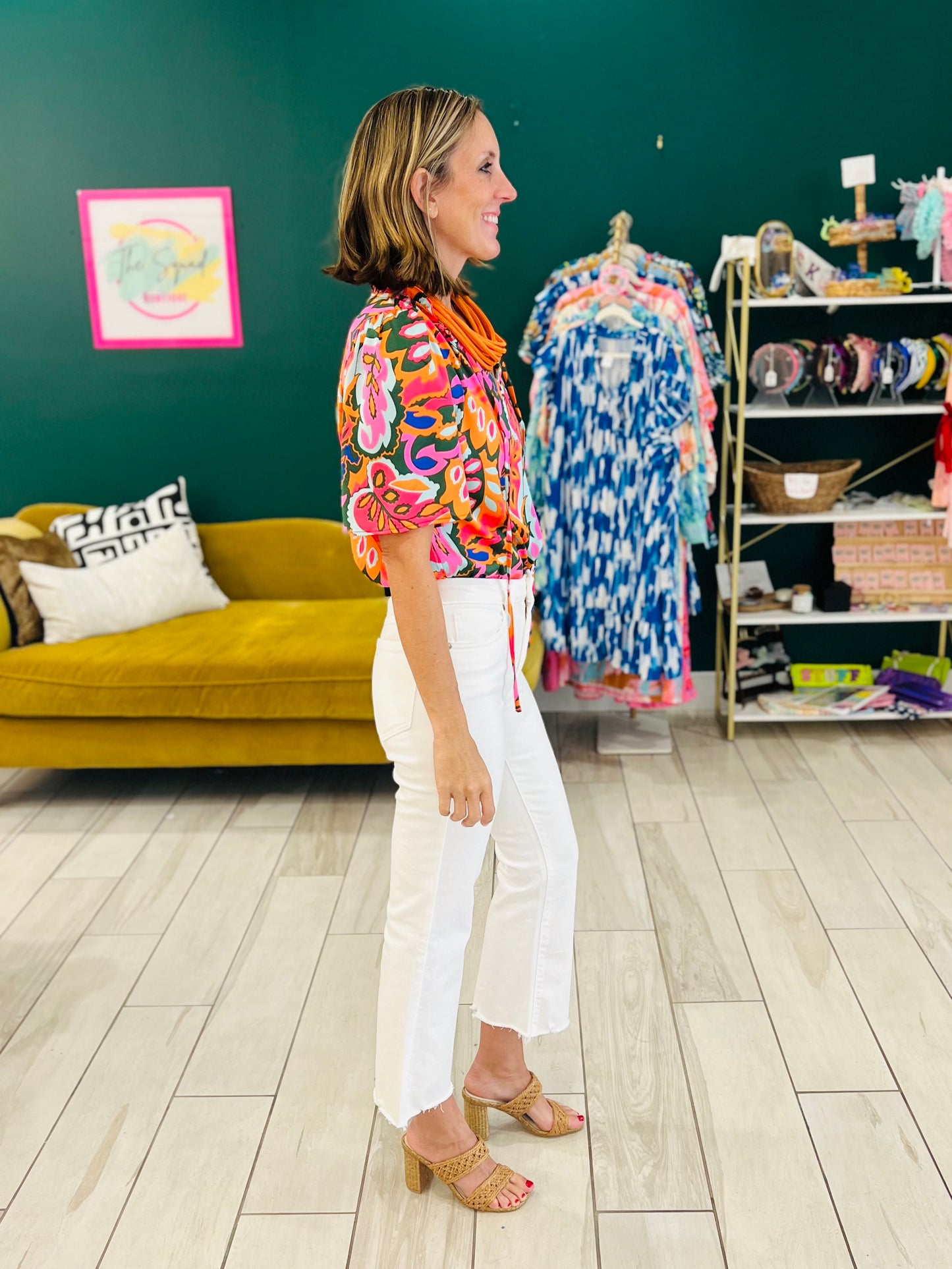 Orange abstract blouse