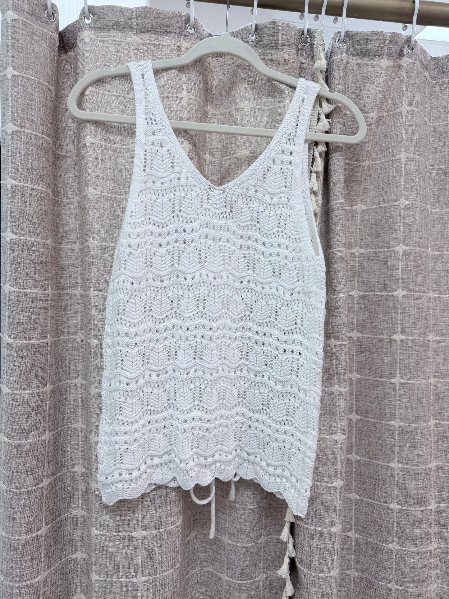 Cinch front knit sweater tank