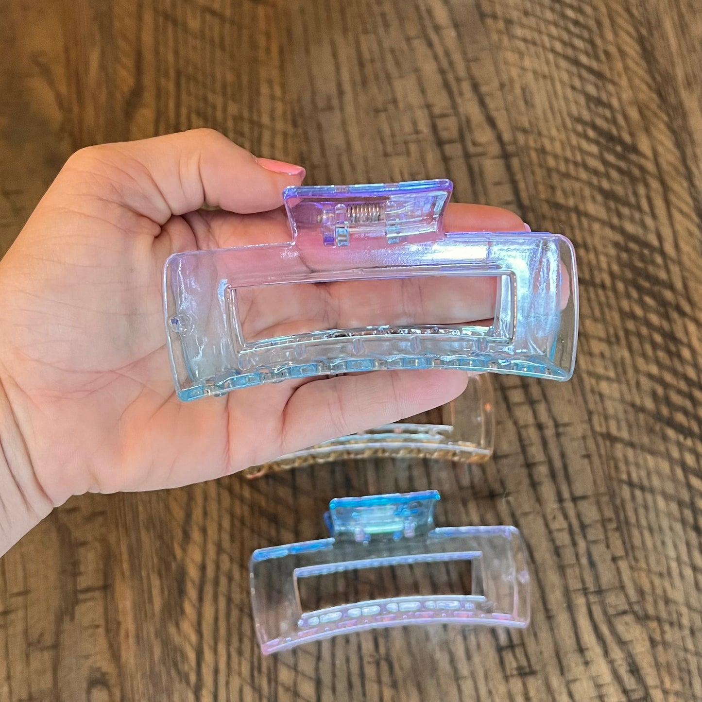 Clear ombré multicolor clips