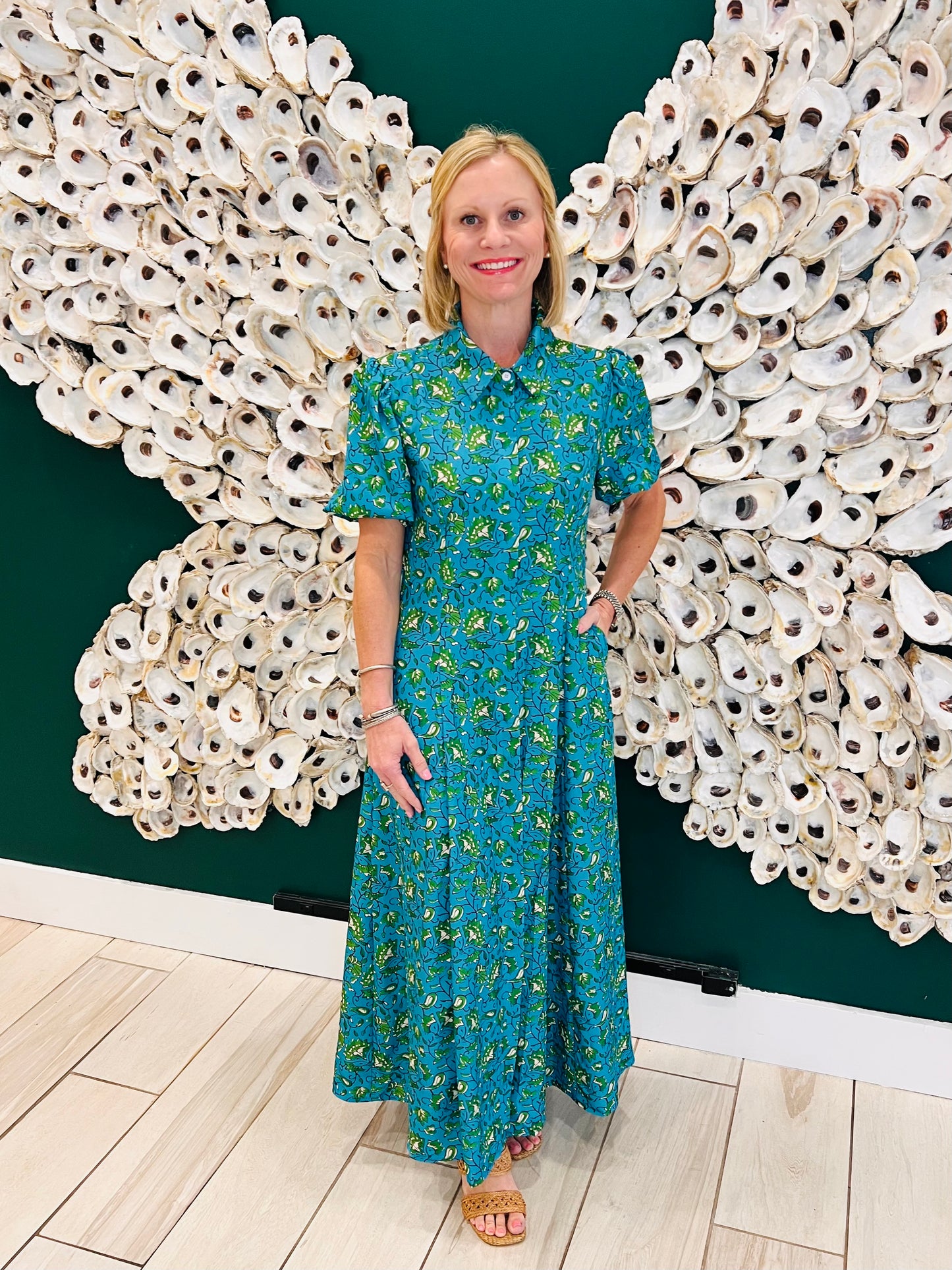 The Kelly blue green dupe dress