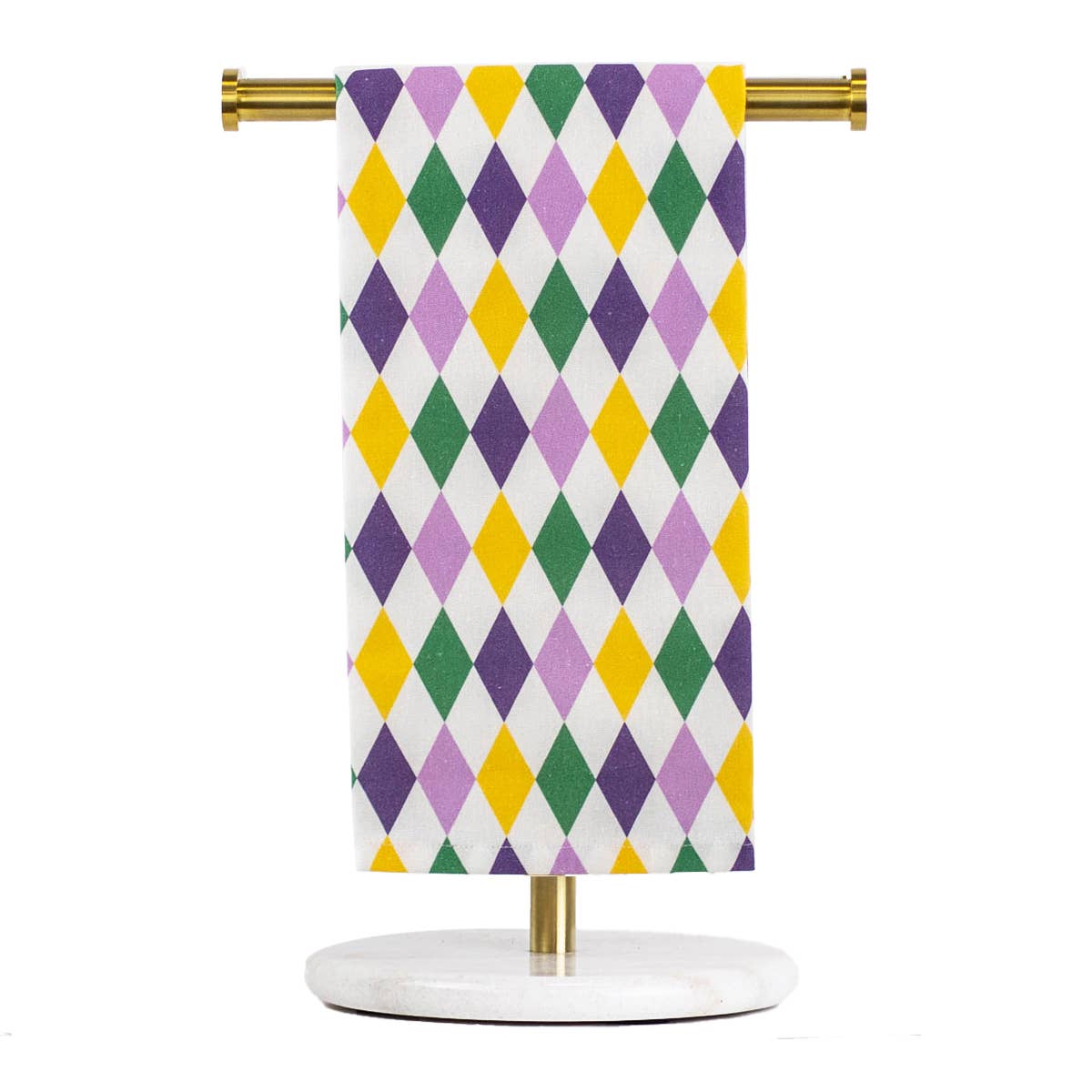 Mardi Gras Harlequin Hand Towel White/Multi 20x28