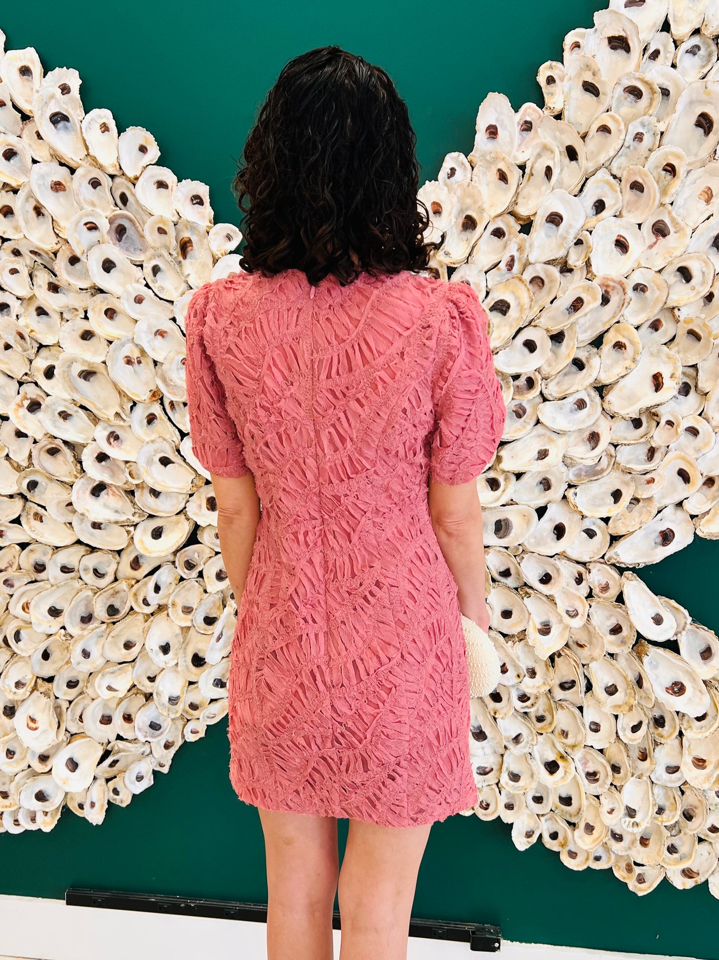 Adelyn Rae: Janice 3D Lace Mini Dress: Rose