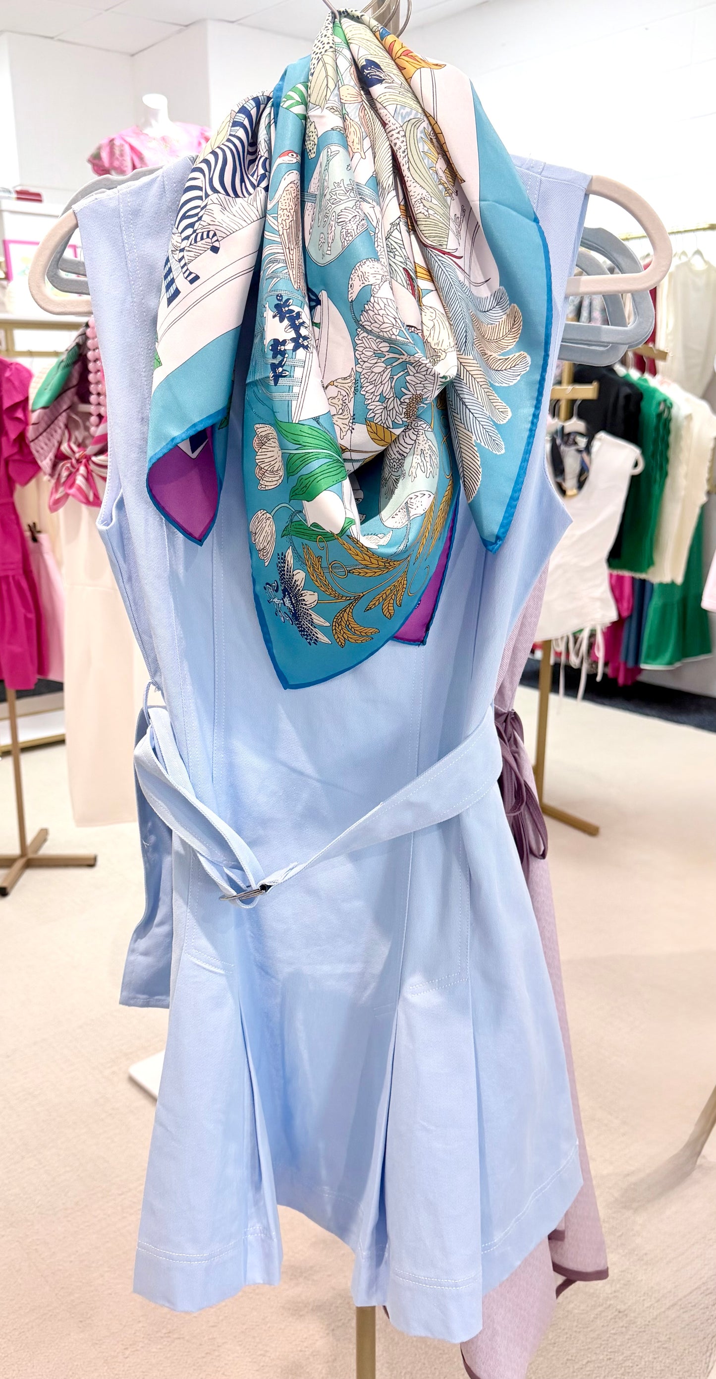 Mulberry Collective - blue / lavender double sided scarf