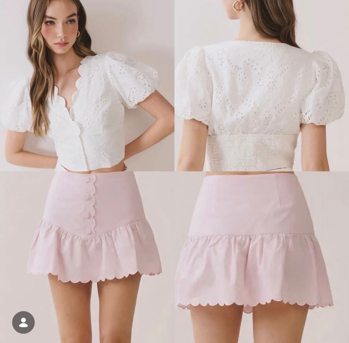 TCEC scallop skirt pink