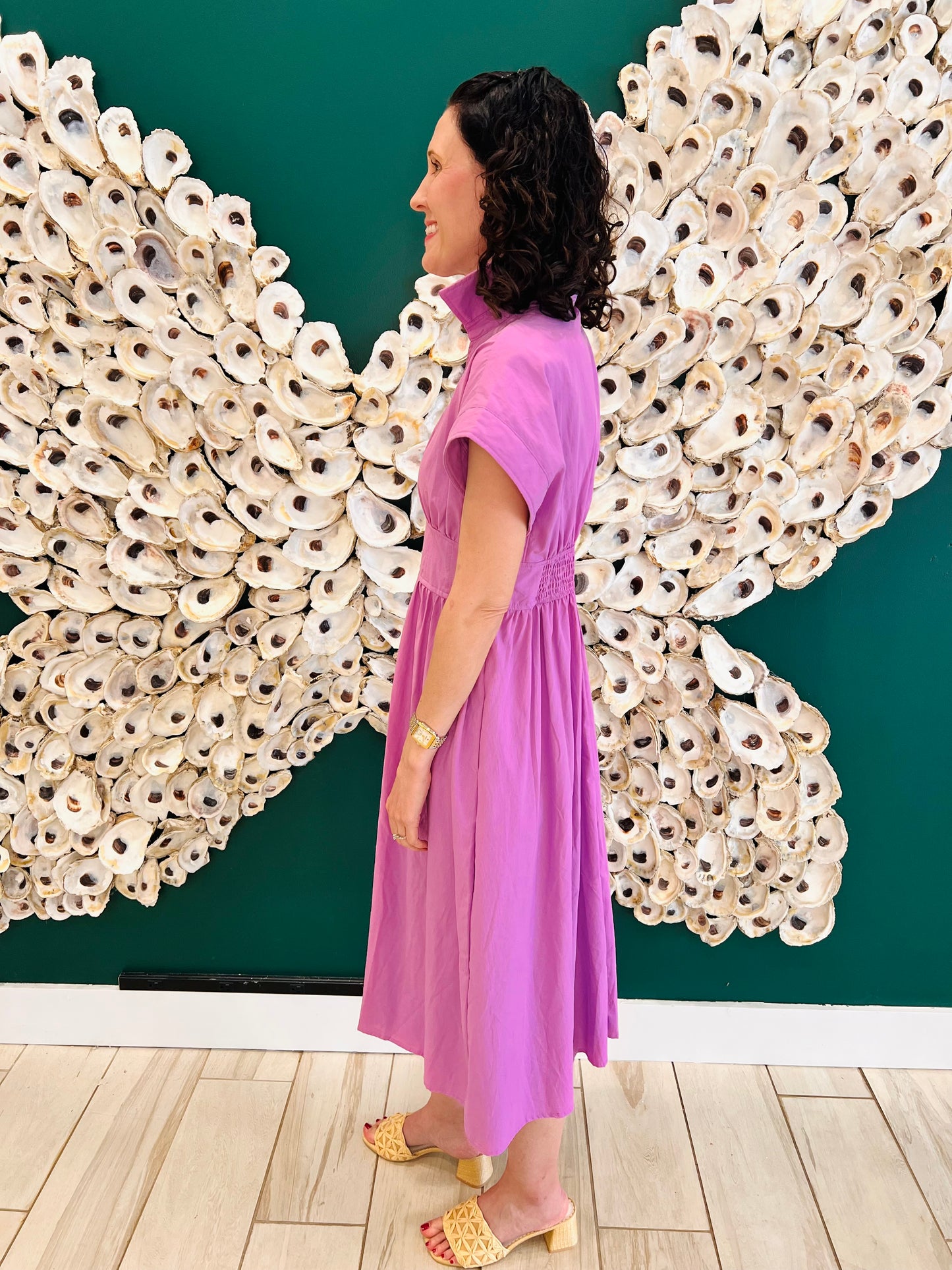 The Marie Zip up Midi Dress: MAUVE PINK