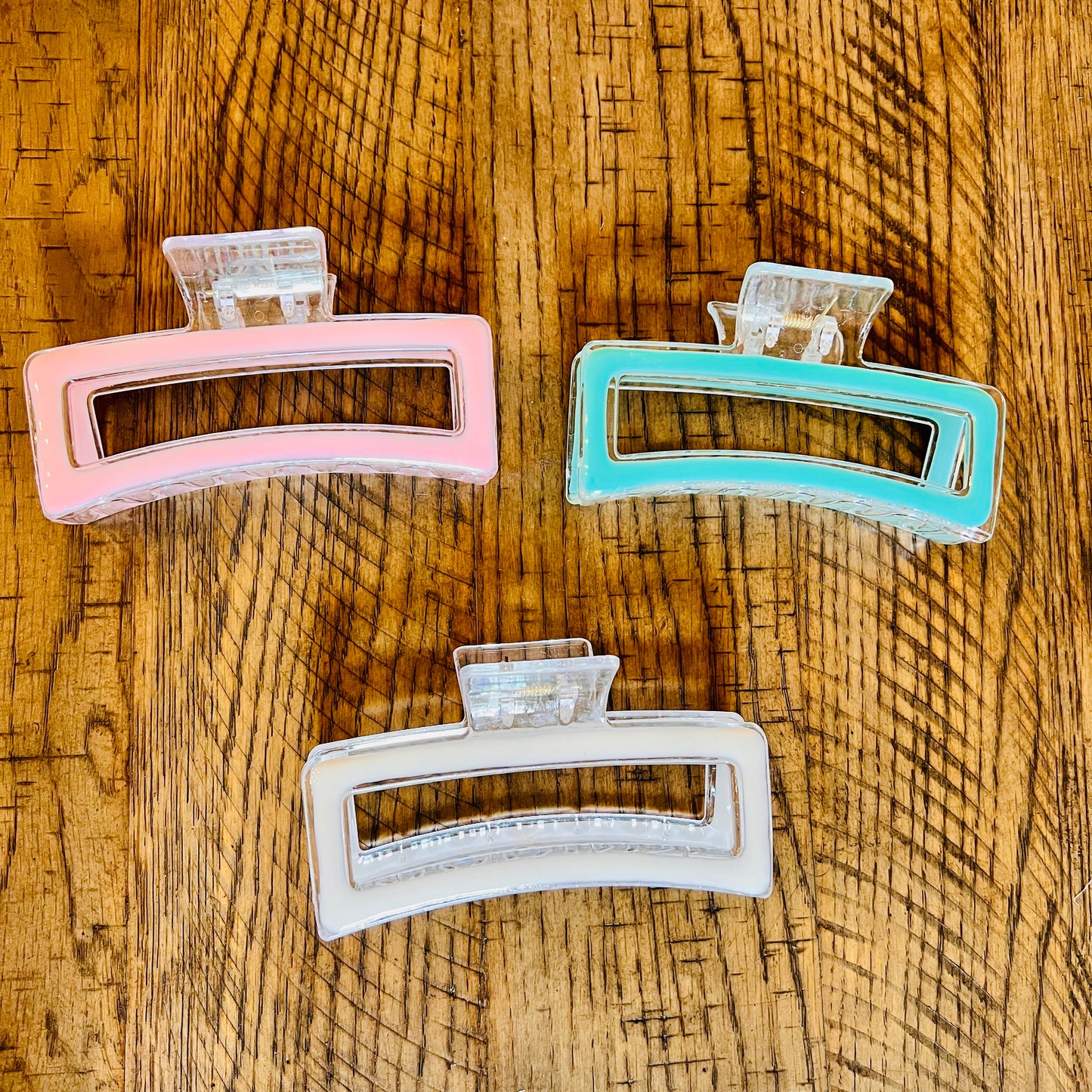 Large candy colored clear clip