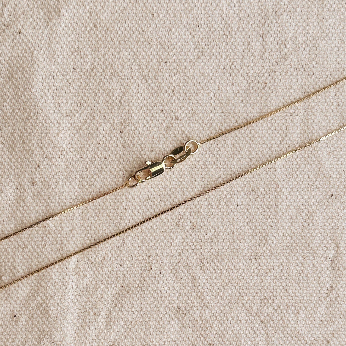 18k Gold Filled Box Chain Very Thin 0.5mm Jewelry Components - 18in