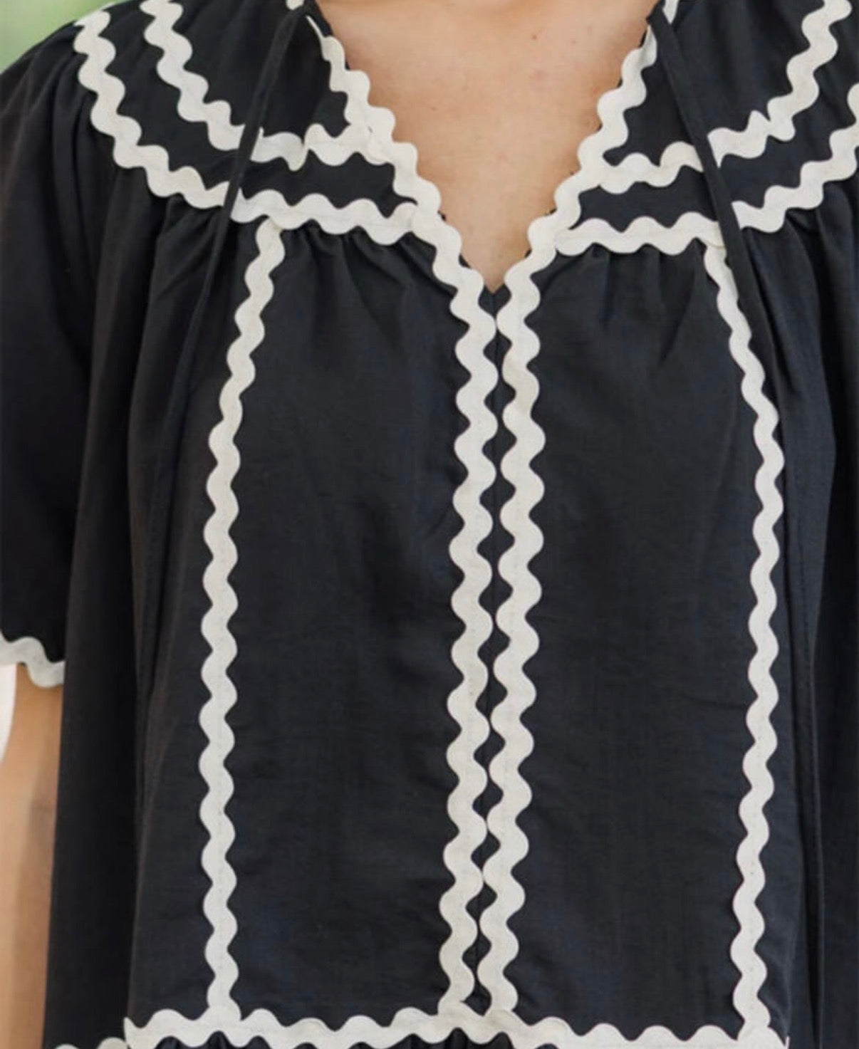 Black & White Ric Rac cotton dress
