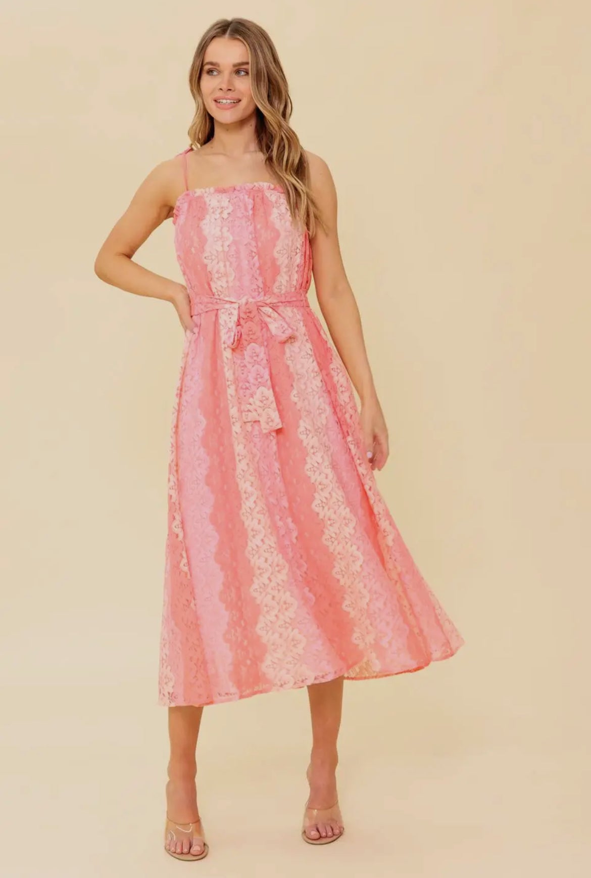 The Cora lace midi dress