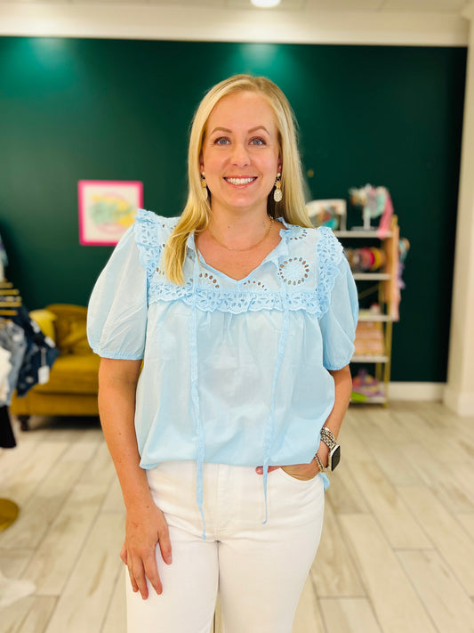 The Christa cotton eyelet blouse