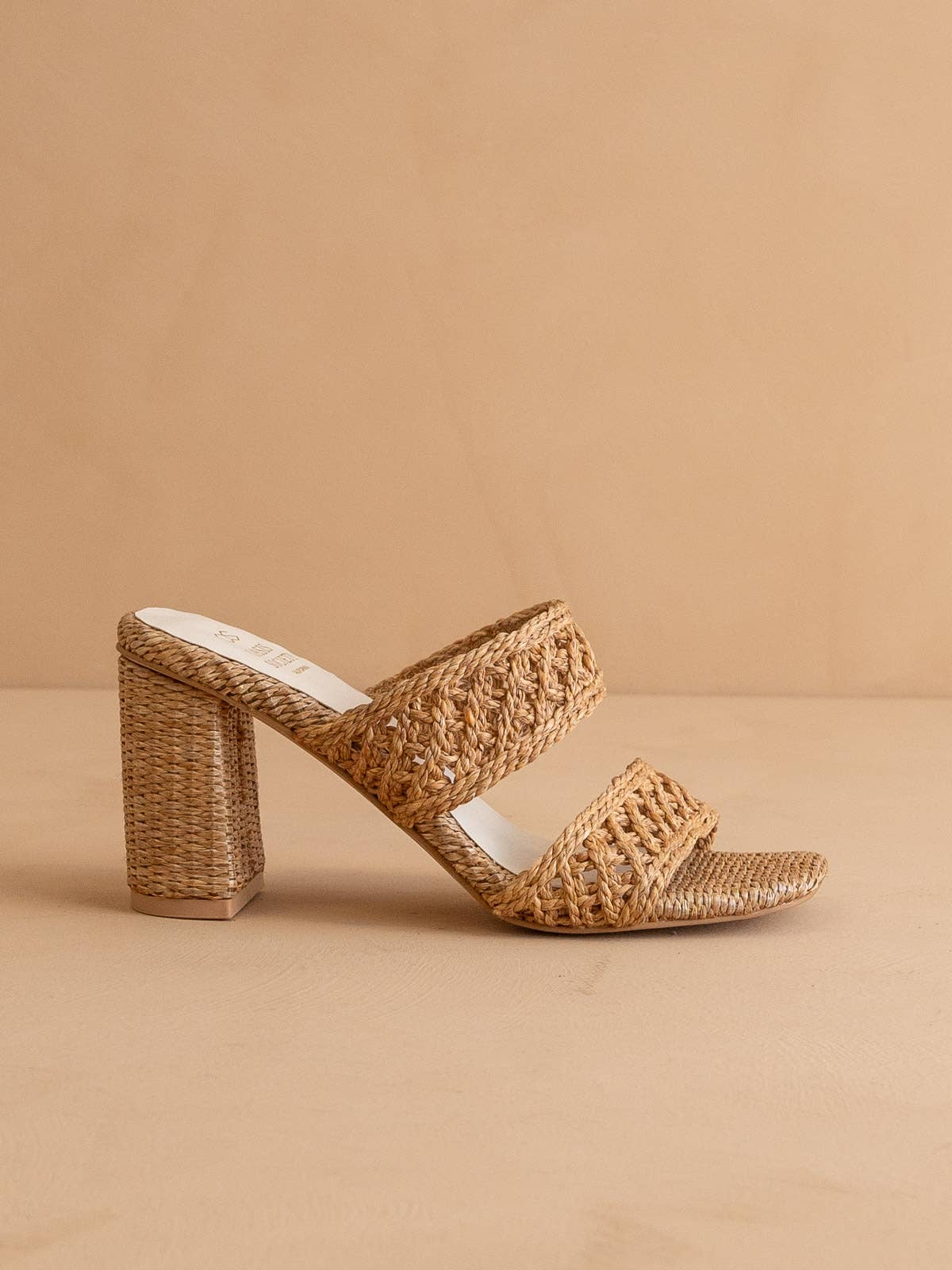 The Barbara Camel | Woven Double Band Heel: CAMEL