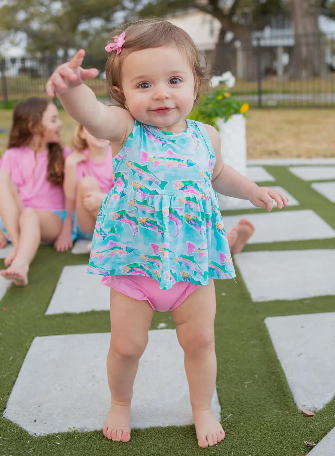 Rainbow Fish Peplum Set