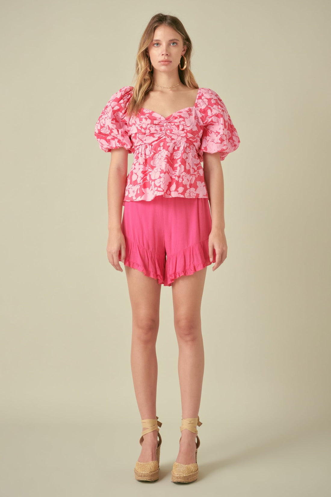 La’Ven Floral Tie Back Top