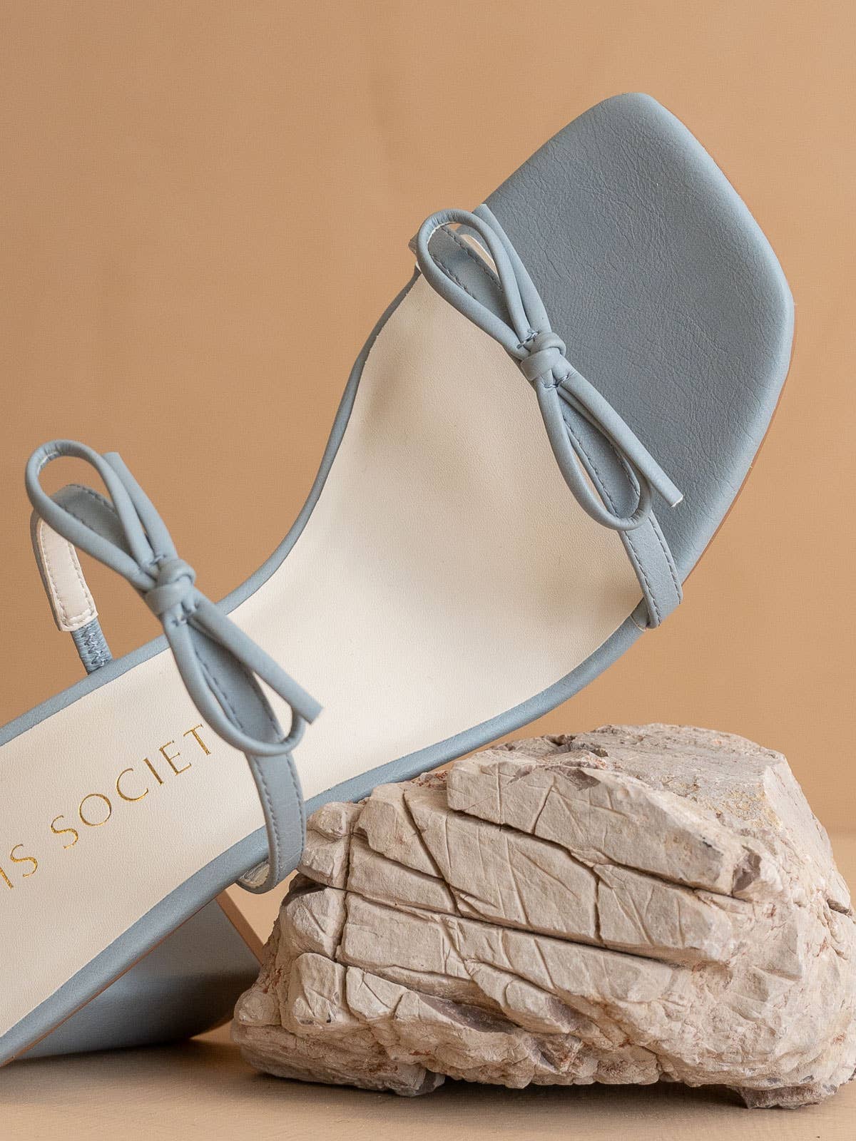 The Wendy | Blue Double Strap Bow Heels: BLUE