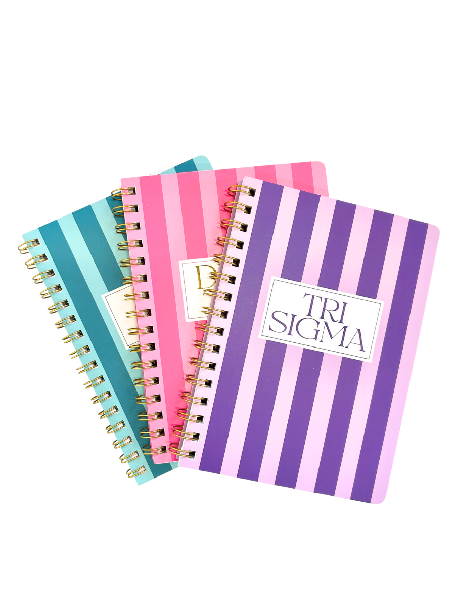 Stripe Sorority Notebook: CHI OMEGA