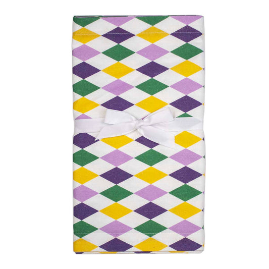Mardi Gras Harlequin Runner   White/Multi   13x90