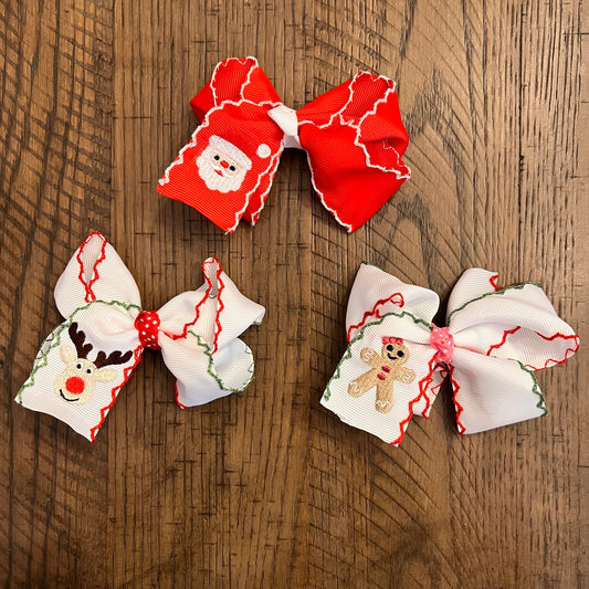 Embroidered Christmas Bow