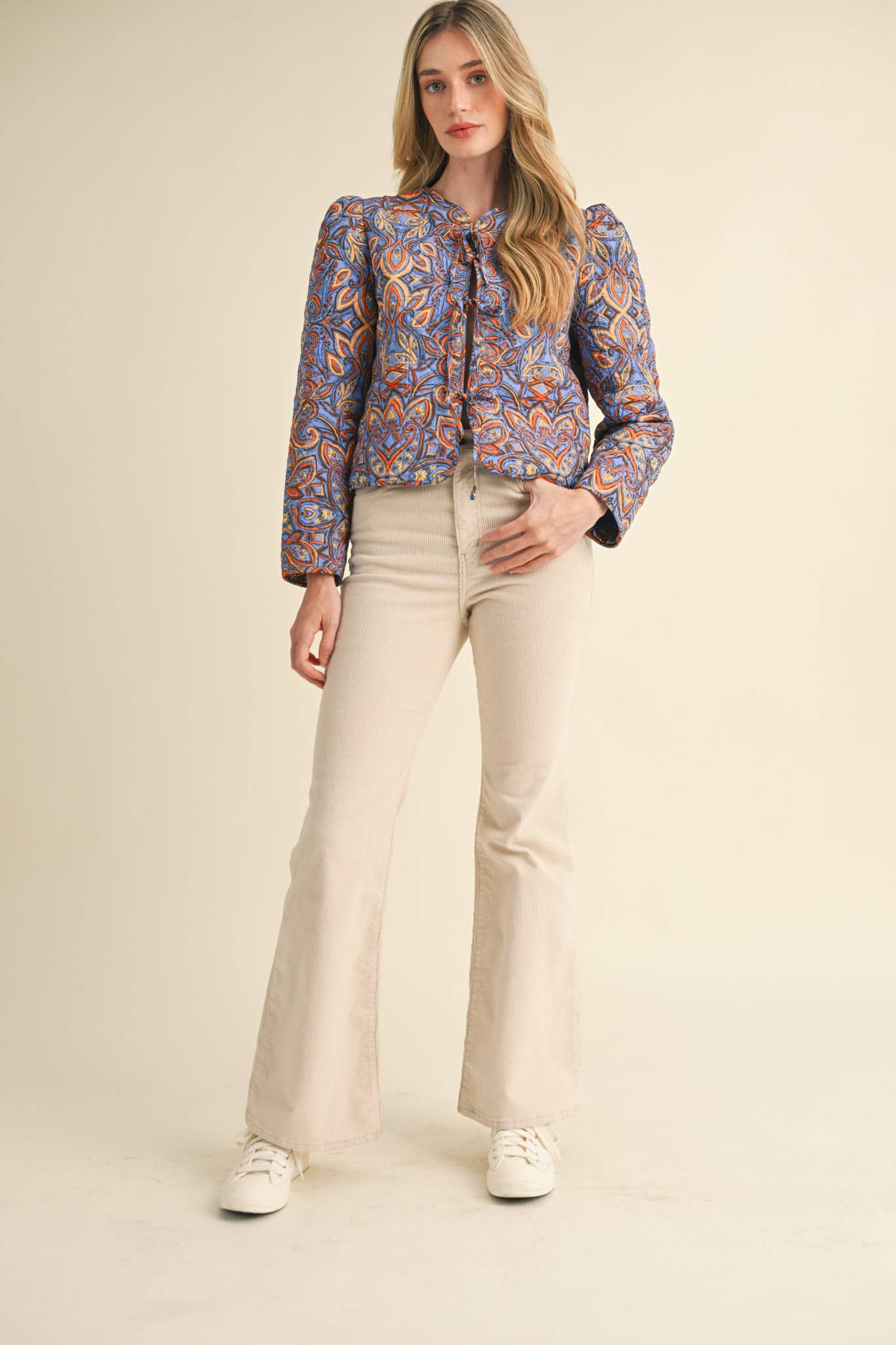 EXCLUSIVE PRINT QUILTED PAISLEY PRINT JACKET