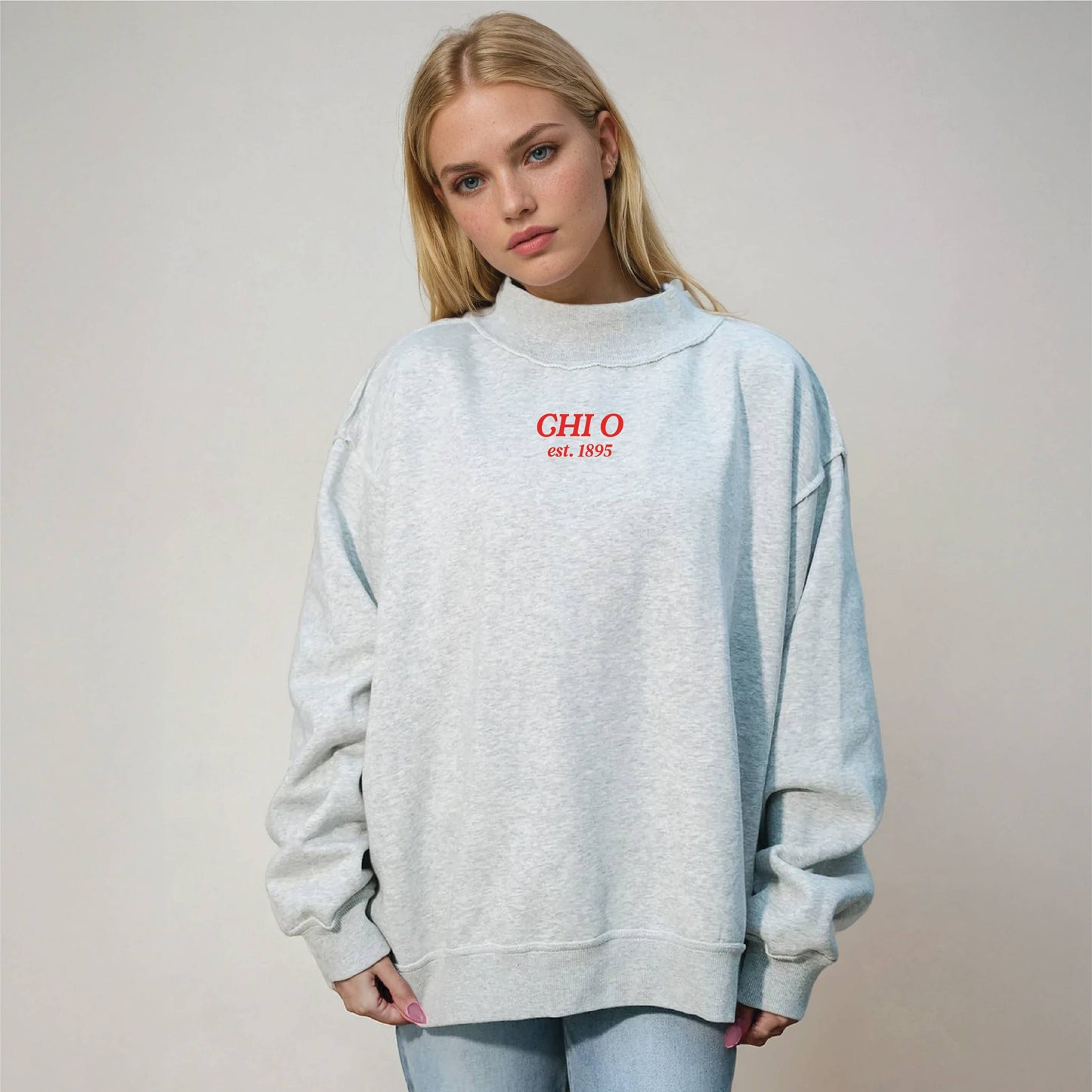 Sorority Chapter Mockneck Sweatshirt : Alpha Omicron Pi