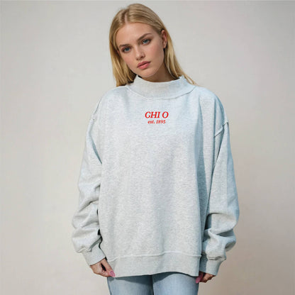 Sorority Chapter Mockneck Sweatshirt : Alpha Omicron Pi
