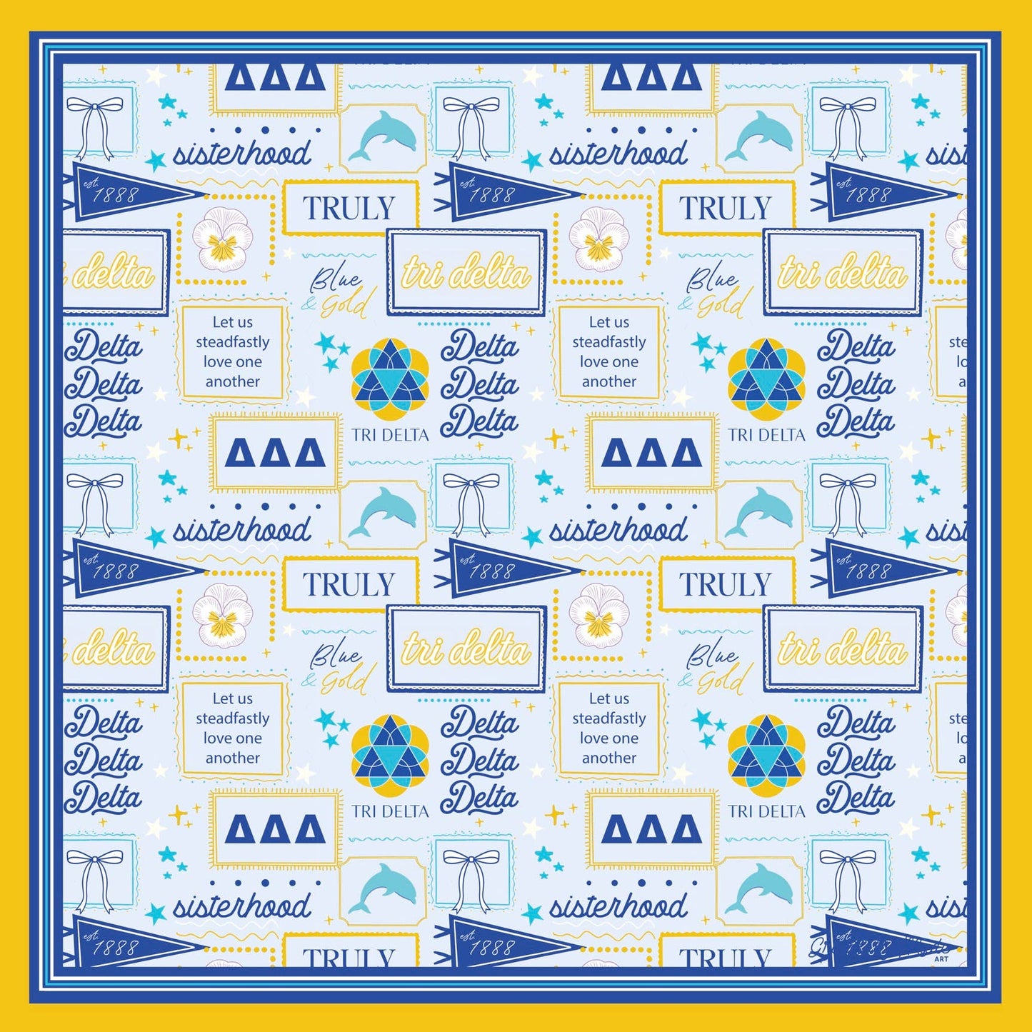 Delta Delta Delta Silk Scarf