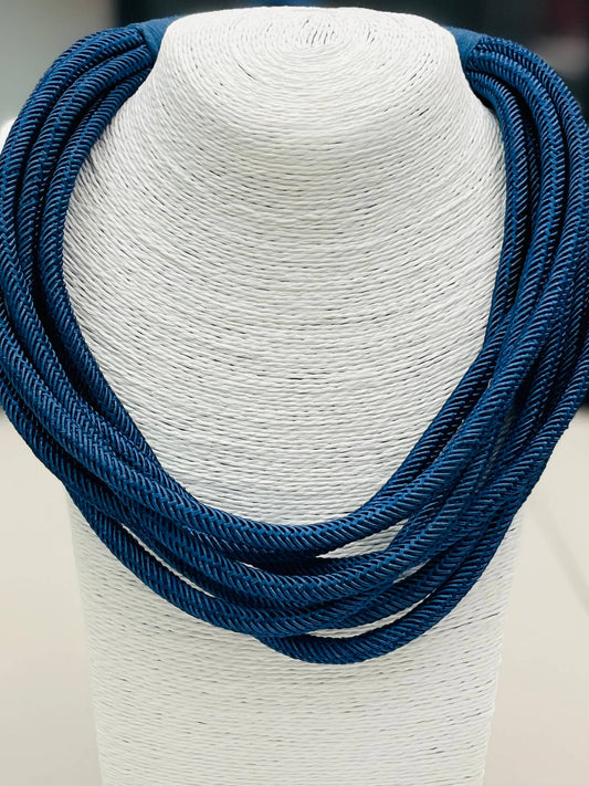 "Original" Slub 8-Strand Necklace (navy)