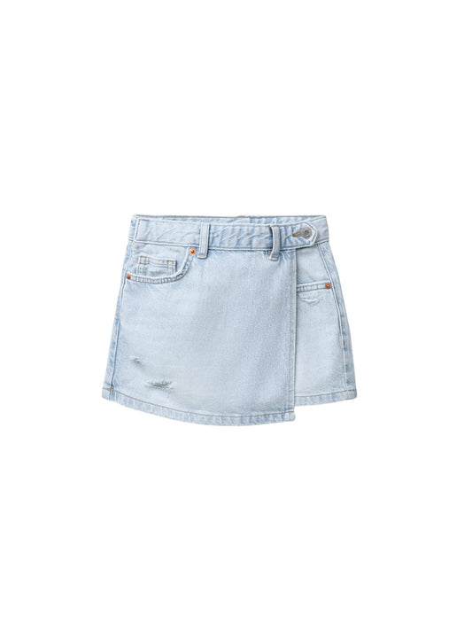 Tractr Girls - Light Indigo Denim Skort