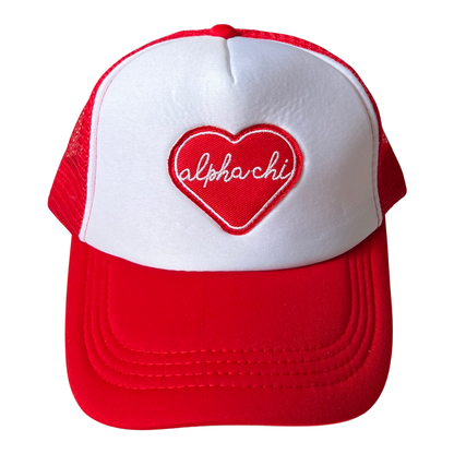 Sorority Whole Lotta Love Heart Trucker Hat: ALPHA GAMMA DELTA