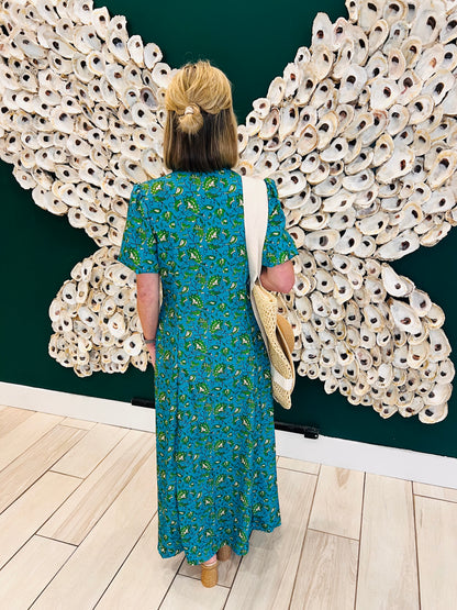 The Kelly blue green dupe dress