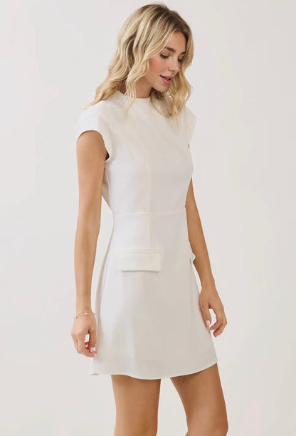 TCEC mock neck cap sleeve dress