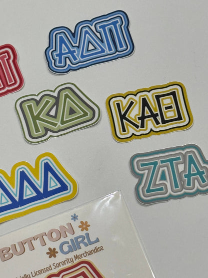 Sorority Greek Letters Colorful Vinyl Decal : Alpha Omicron Pi