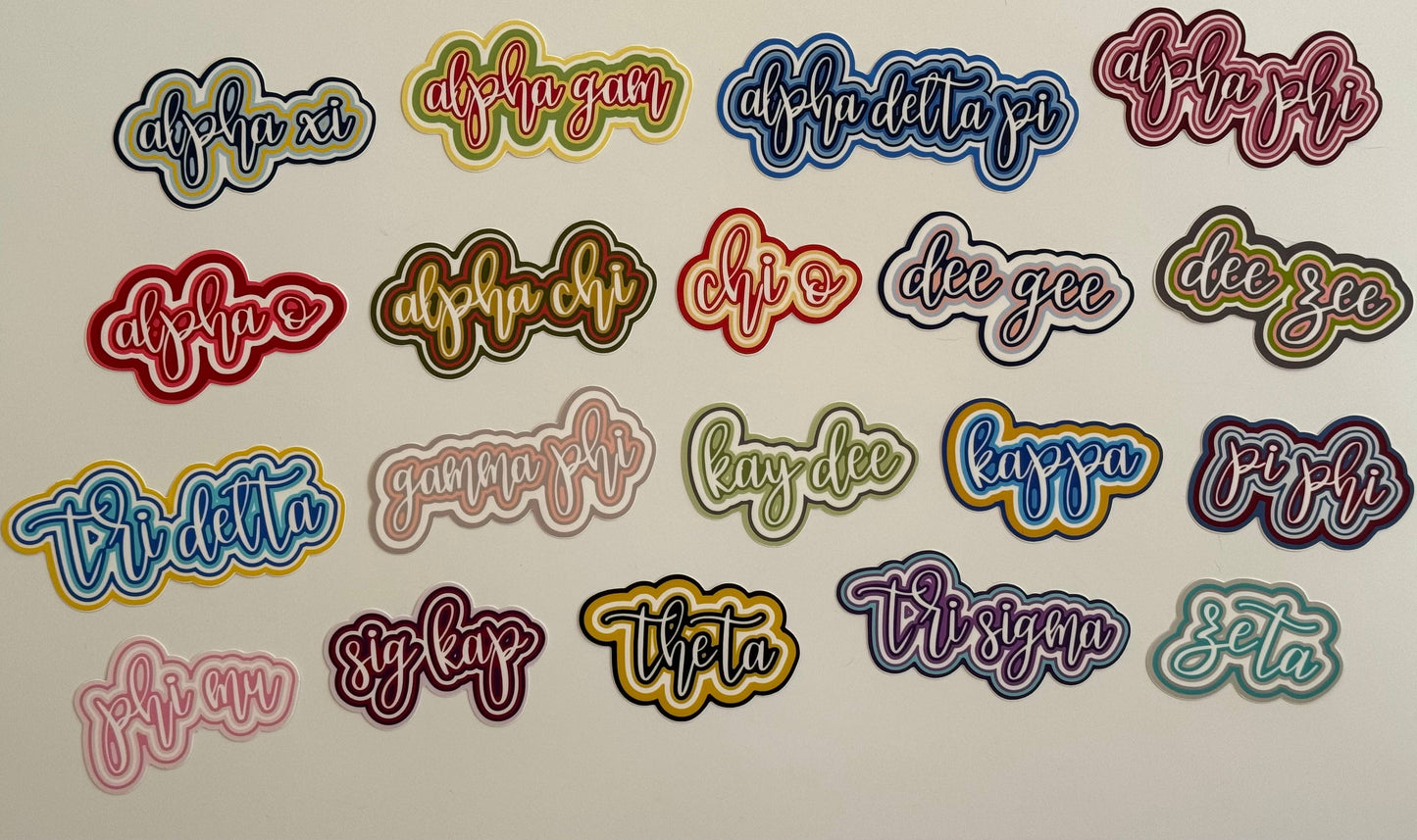 Alpha Gamma Delta Sorority Decal: Name