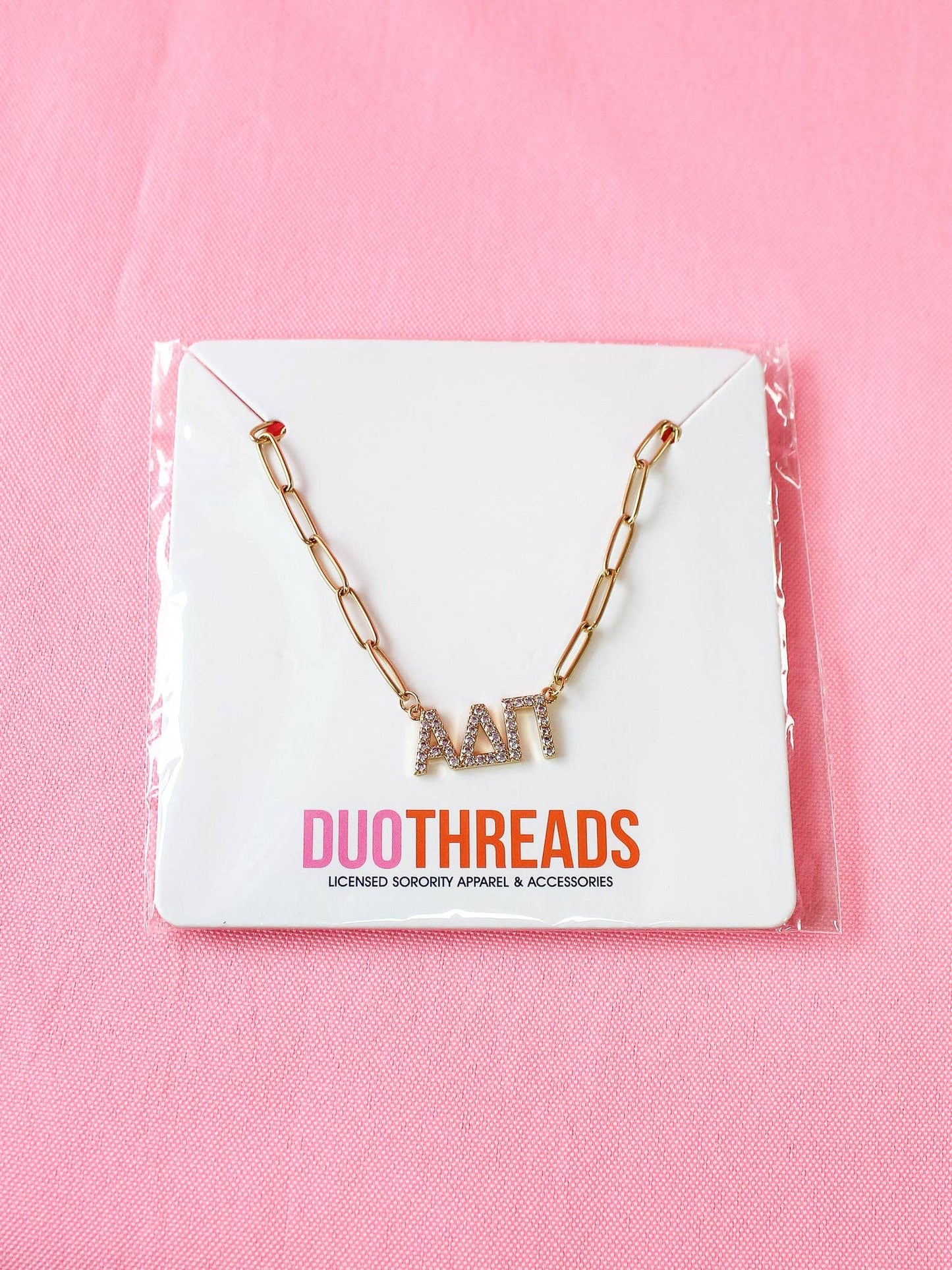 Rhinestone Sorority Necklace: PHI MU