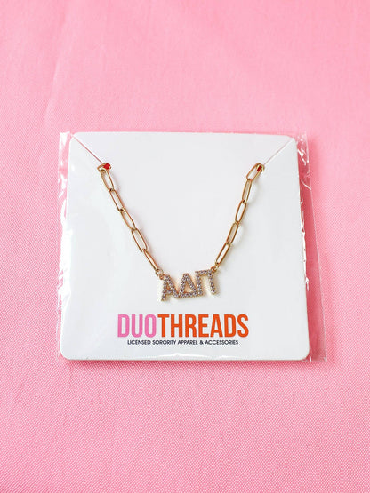 Rhinestone Sorority Necklace: PHI MU