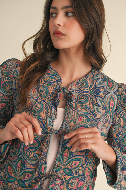 EXCLUSIVE PRINT QUILTED PAISLEY PRINT JACKET
