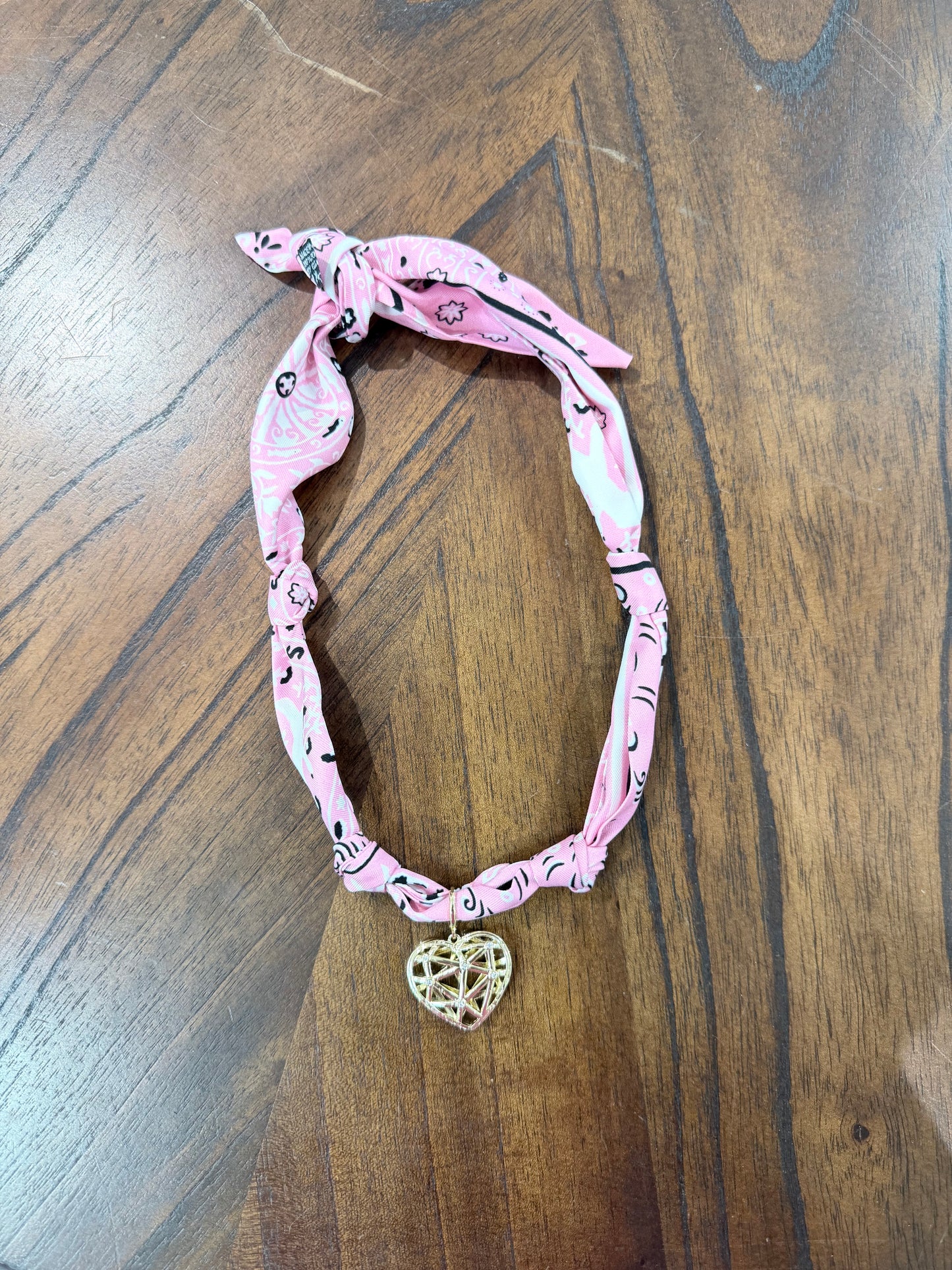 Pink Bandana Scarf Necklace (scarf only)