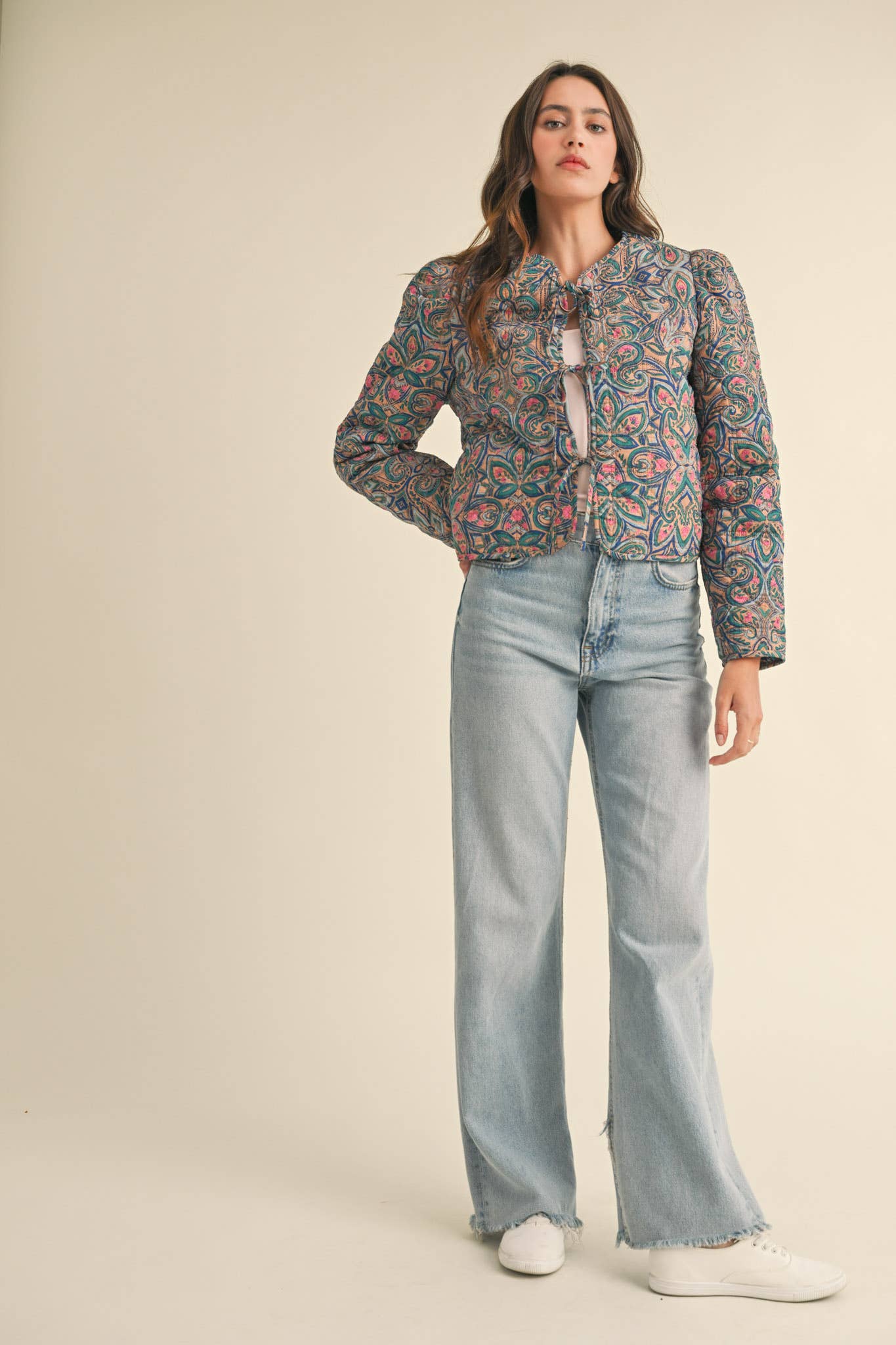 EXCLUSIVE PRINT QUILTED PAISLEY PRINT JACKET