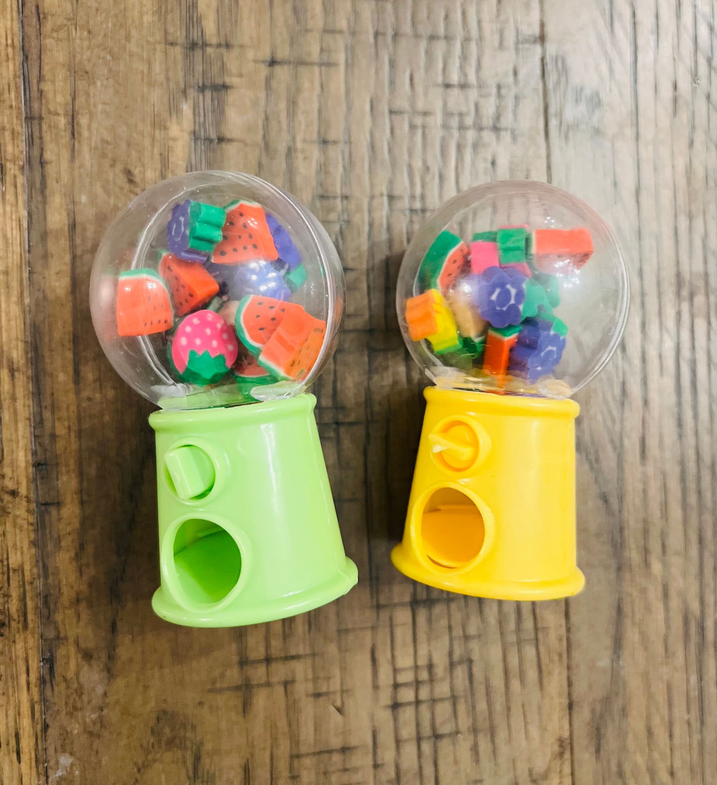 Fruit erasers gumball machine