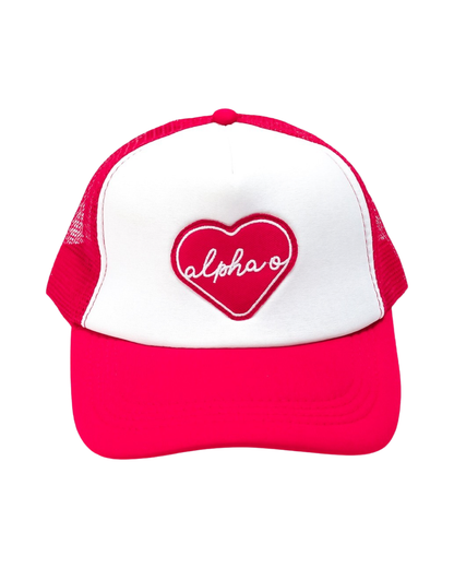 Sorority Whole Lotta Love Heart Trucker Hat: PHI MU