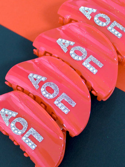 Girl On the Go Hair Claw Sorority Clip: ALPHA OMICRON PI