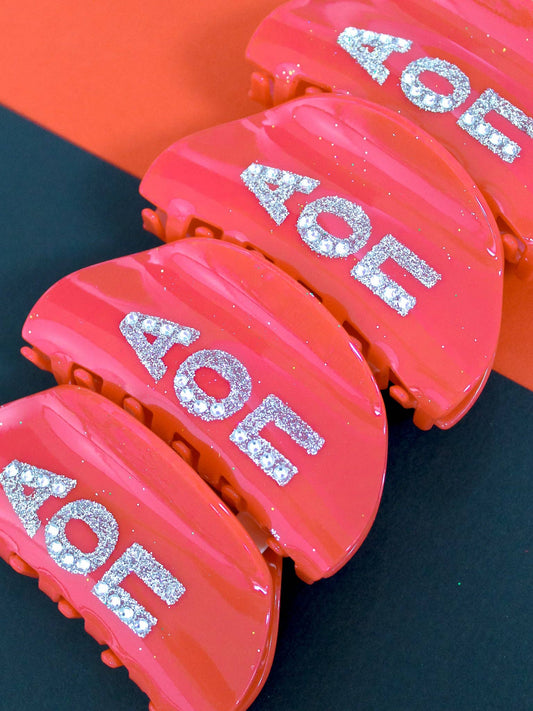 Girl On the Go Hair Claw Sorority Clip: ALPHA OMICRON PI