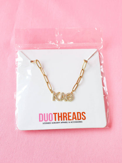 Rhinestone Sorority Necklace: PHI MU