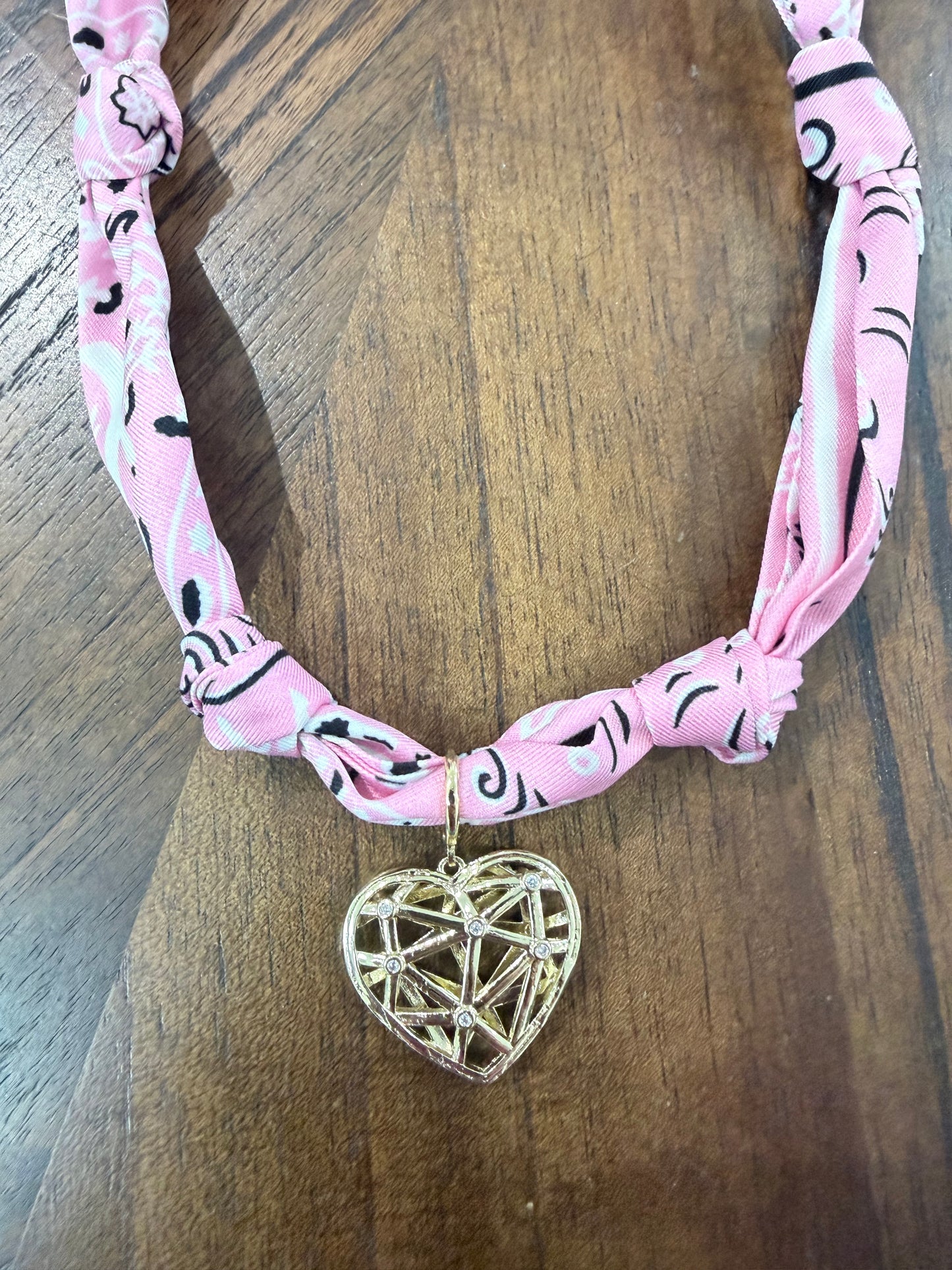 Pink Bandana Scarf Necklace (scarf only)