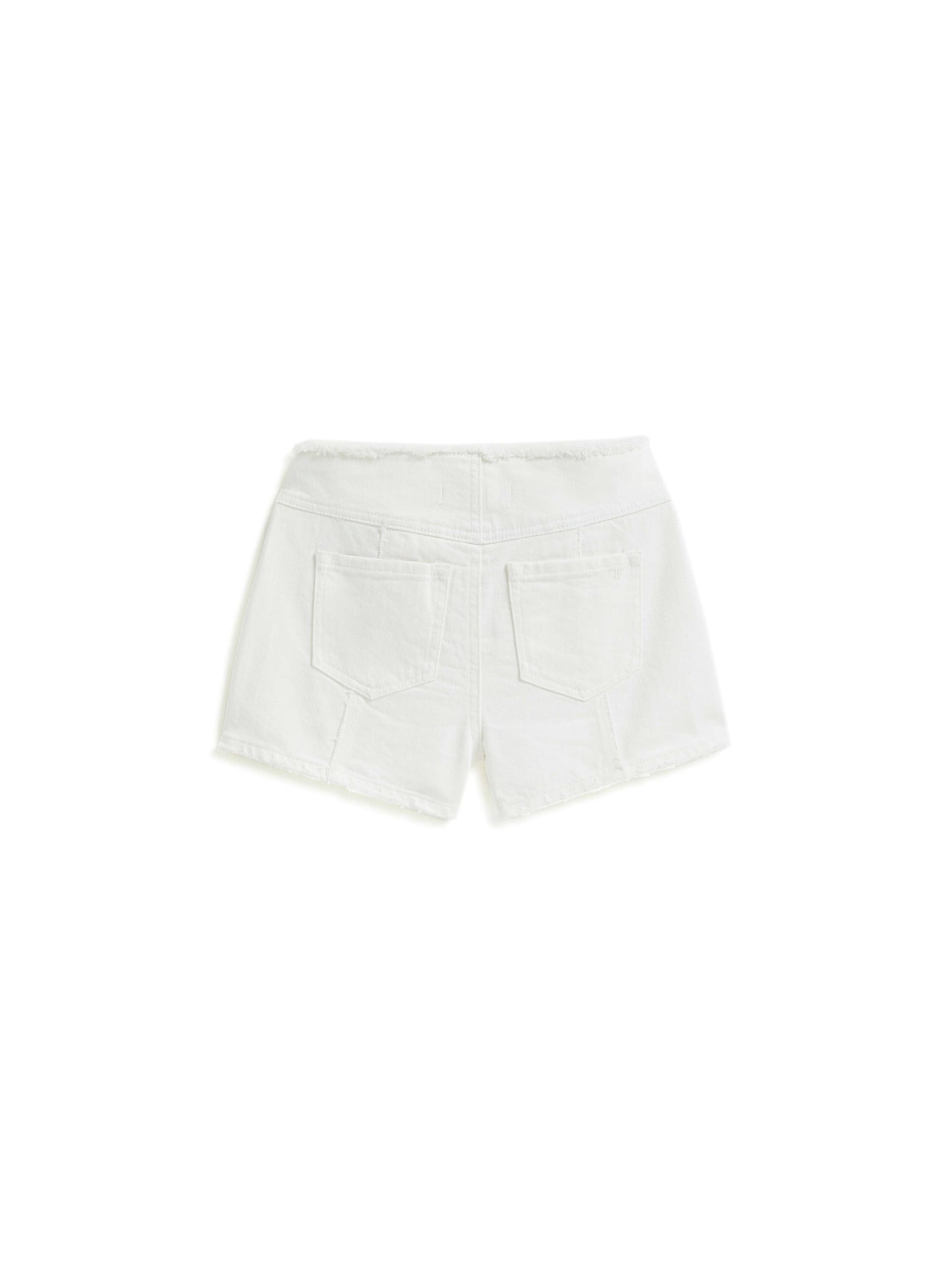 Tractr Girls-Weekender short with deconstruction / WHITE
